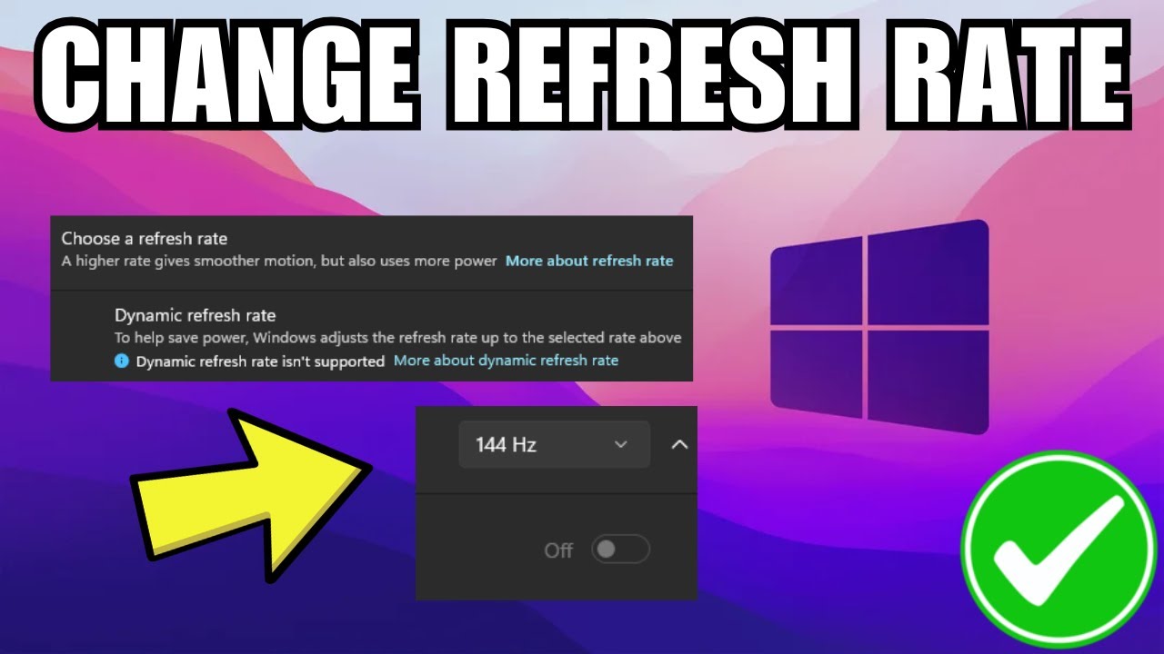 How To Change Refresh Rate Settings On Your PC - YouTube