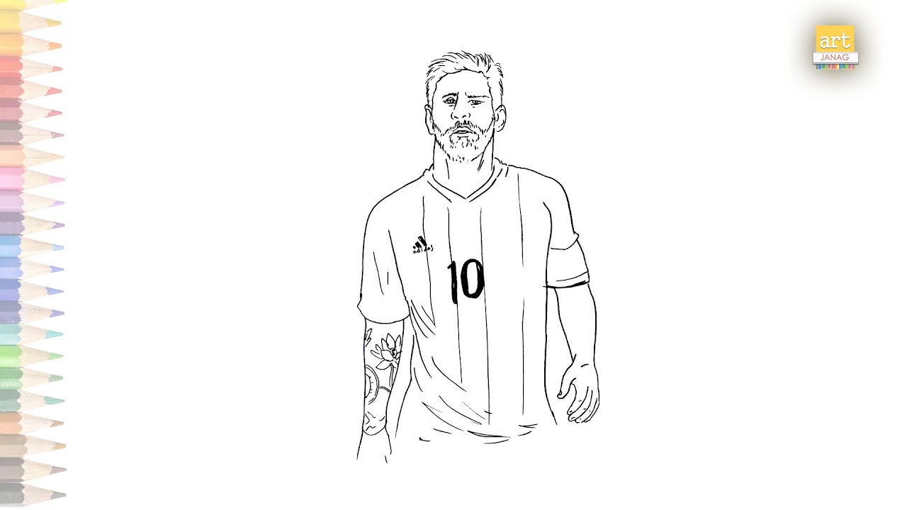 Lionel Messi Drawing by Kun Funny - Pixels