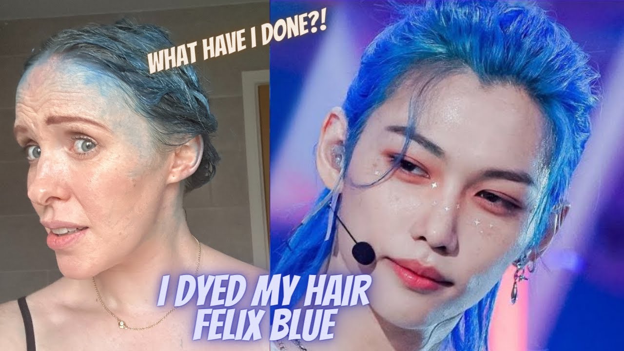 Kpop Photocard Felix Blue Hair - wide 9