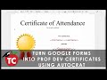 Create Professional Development Certificates from Google Forms using Autocrat