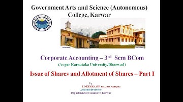 Issue of Shares and Allotment of shares - Journal entries - Corporate Accounting 3rd Sem BCom KUD