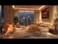 Elevated comfort  luxurious bedroom with rain sounds and piano jazz music for blissful mood