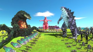 Rainbow Godzilla VS Sharkzilla VS Biollante - Animal Revolt Battle Simulator