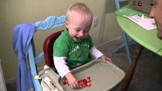 Baby Micah Laughing Hysterically Feeding Daddy