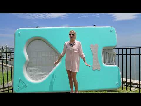 Multi-People Inflatable Floating Dock, 10x6FT Heavy Duty Inflatable Water Platform Mat with Mesh & D