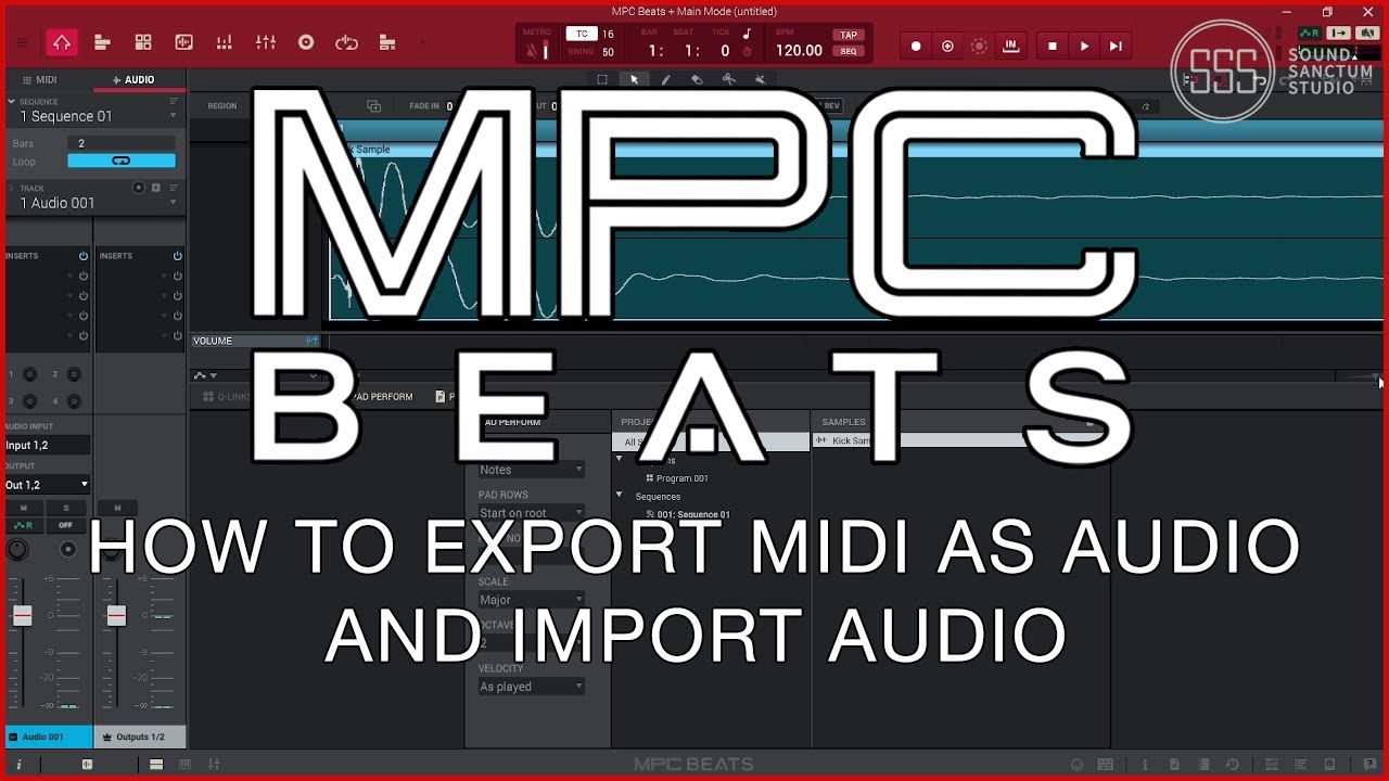 MPC BEATS TUTORIAL EXPORT MIDI AS AUDIO AND IMPORTING AUDIO YouTube