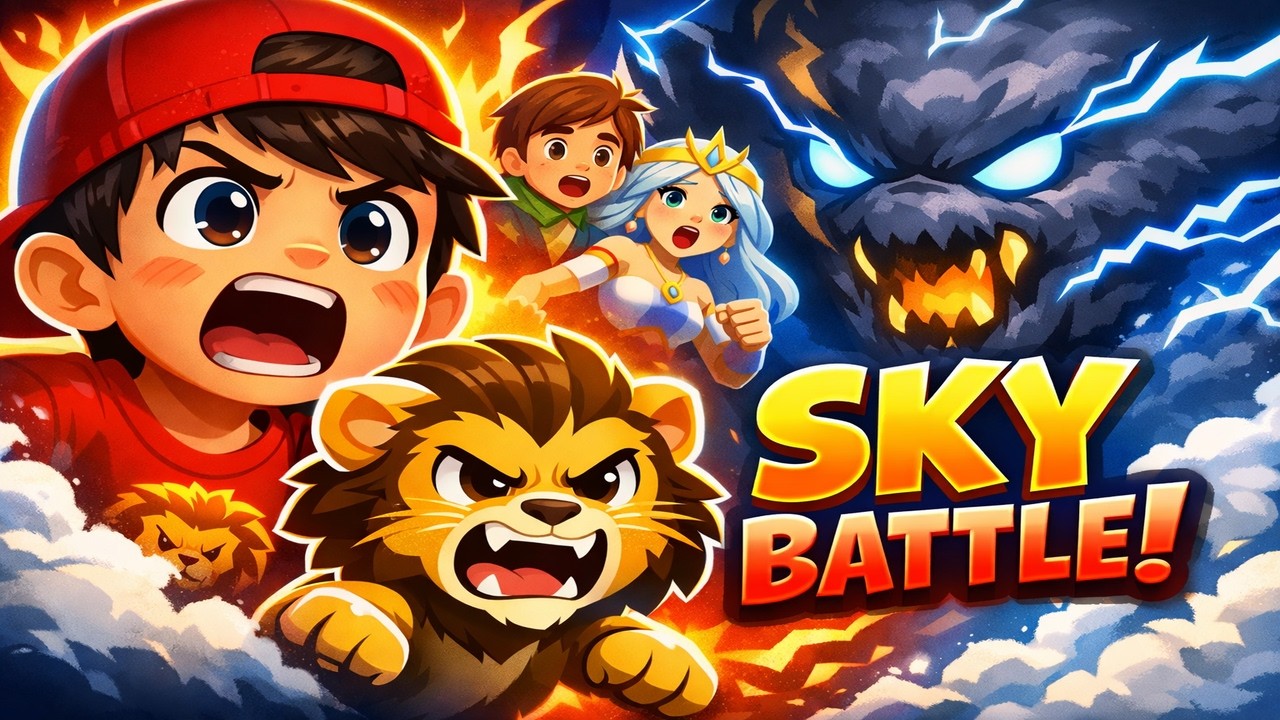 Max And Roary - Lion vs Storm Titan in the Sky Kingdom! | 3D Animated Epic Battle