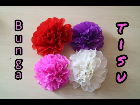 DIY Cara mudah membuat bunga dari kertas tisu cantik dan cepat