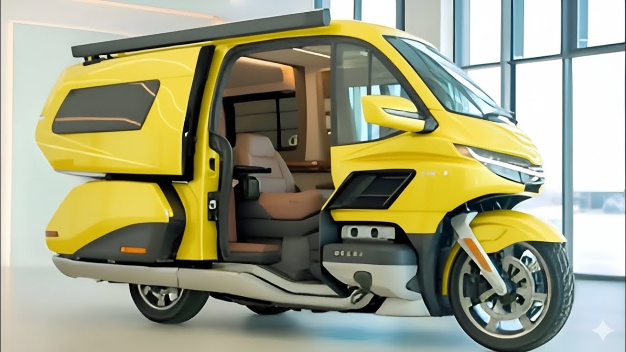 2026 Yellow Electric Trike Camper – Futuristic 3-Wheel RV That Will ...