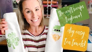 DIY St. Patricks Day Tea Towels with the Cricut