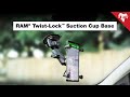 Ram twistlock suction cup base with b size ball