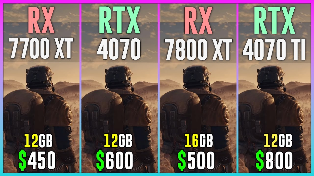 RX 7700 XT vs RTX 4070 vs RX 6800 XT vs RX 7800 XT, R7 7700X