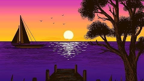 Full tutorial- How to draw a beautiful sunset with gradient effect in MS paint - Easy Method