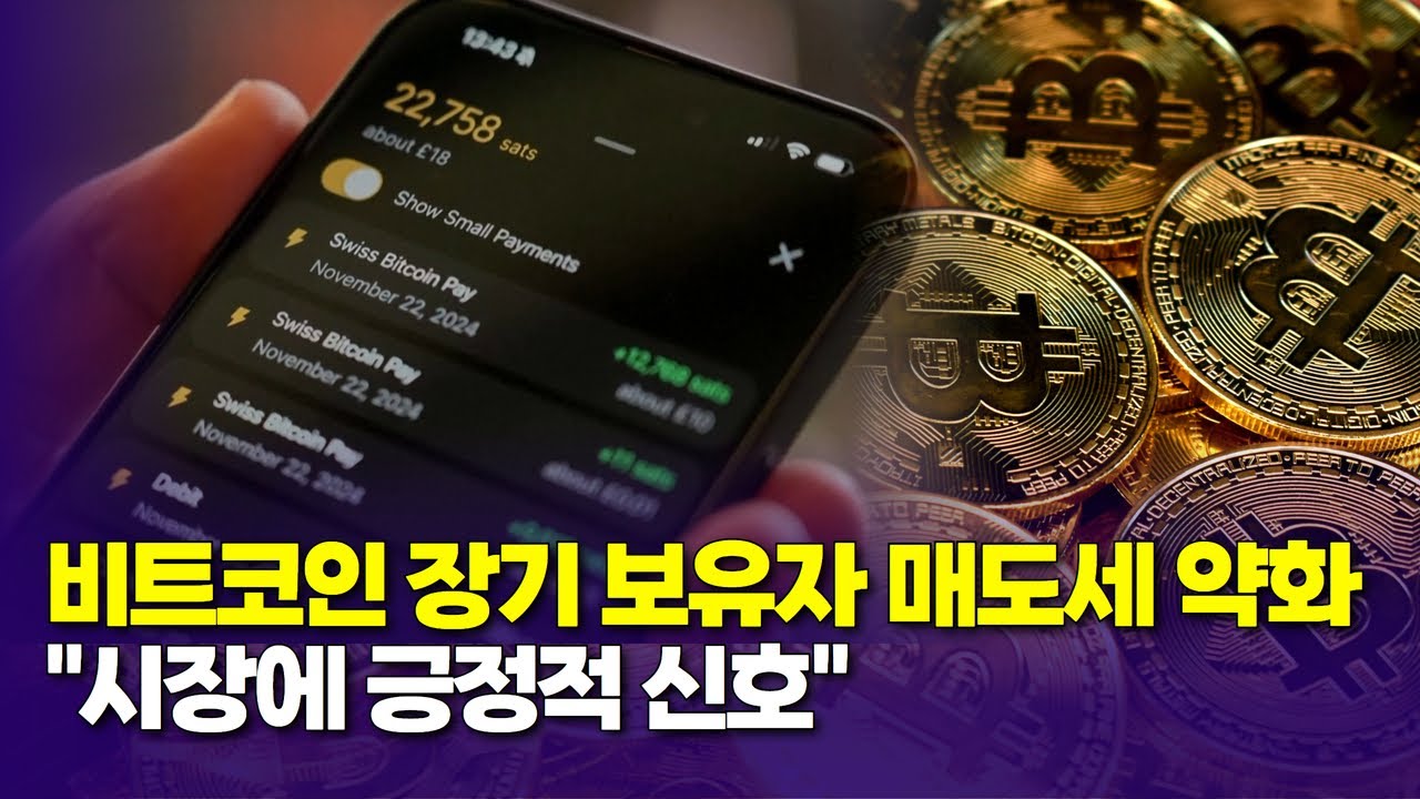 비트코인 장기 보유자 매도세 약화 