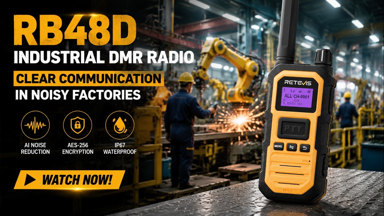RB48D IP67 Waterproof DMR Walkie Talkie with Noise Reduction