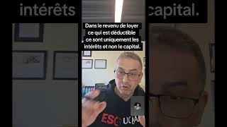 Dans le revenu de loyer ce qui est déductible ce sont uniquement les intérêts et non le capital.