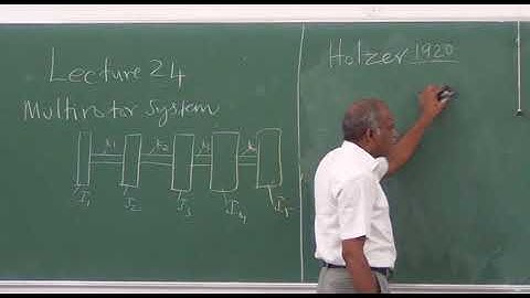 Mechanics of Machines-II Lecture No-24-1 Vibrations of Multi rotor system
