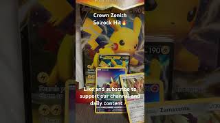 Crown Zenith Pokémon pack opening with a full Art solrock hit🔥#newbhits #ptcg #pokemon