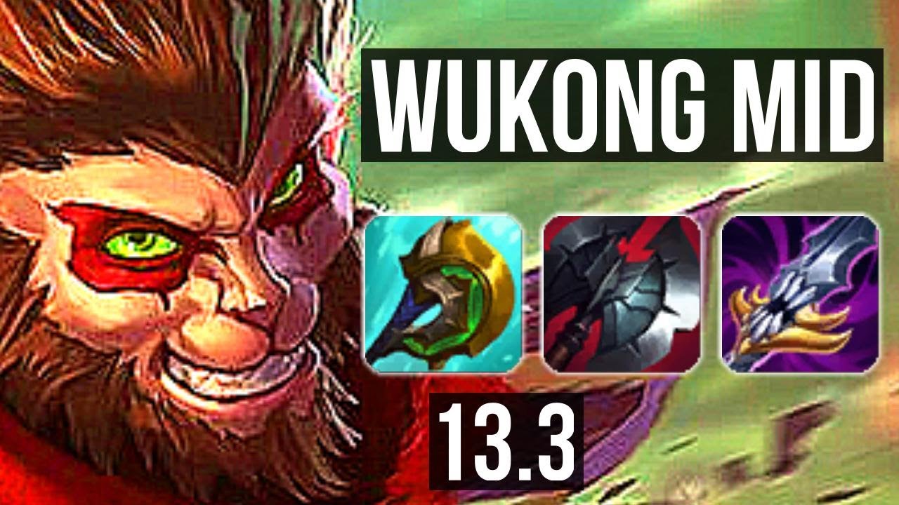 WUKONG vs AKALI (MID) | 1.5M mastery, 8/2/7, Legendary, 500+ games | KR Master | 13.3
