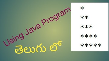 Right Angle Triangle shape using * through Java Program in Telugu