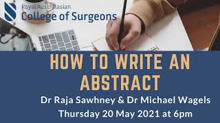 How to write an abstract webinar