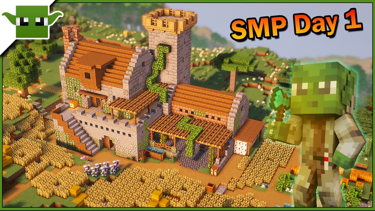 I Built the PERFECT Starter Base (Minecraft SMP Day 1)