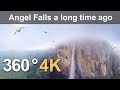 360 video, Angel Falls millions of years ago. 4K aerial video