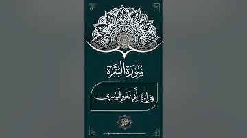 الربع الثاني من سورة البقرة بقراءة أبي عمرو البصري. القارئ محمد سعد