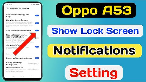 Oppo A53 Show Lock Screen Notification Setting || How To Show Lock Screen Notification In Oppo A53