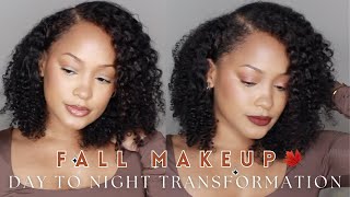 Fall Day to Night Makeup Transformation | Cozy Autumn Glam 🍁✨