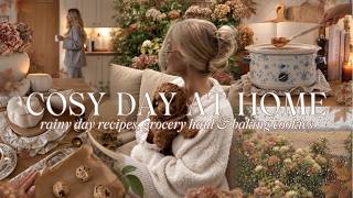 a cosy rainy day at home 🍂⛈️ weekly food shop, rainy day recipes, baking cookies & LG Art 4K TV 
