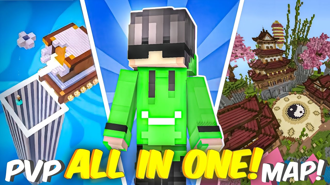 "Top 3 mincraft crazy' Maps" 🔥||BEST PvP Practice MAPS for Minecraft PE ...
