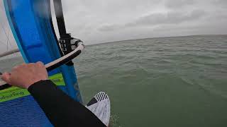 Windsurfing Jump 4: Rainy Gusts 1.7m Swells 19kts @ Manaha POV