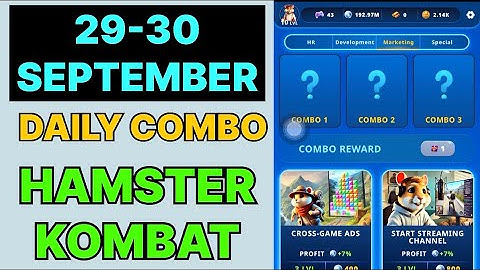 HAMSTER KOMBAT GAMEDEV DAILY COMBO | HAMSTER KOMBAT DAILY COMBO | 29 SEPTEMBER HAMSTER DAILY COMBO