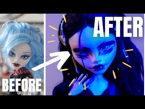 ✩ GHOULIA TO GOTH ✩ Doll Repaint and Customisation [relaxing] | etellan