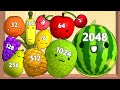 Watermelon game 3d  asmr gameplay fruits evolution level up merge suika balls 2048