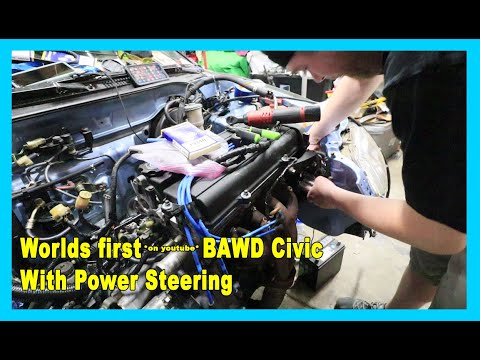 How to run power steering in a EF civic with a B series motor swap. + cable speedo