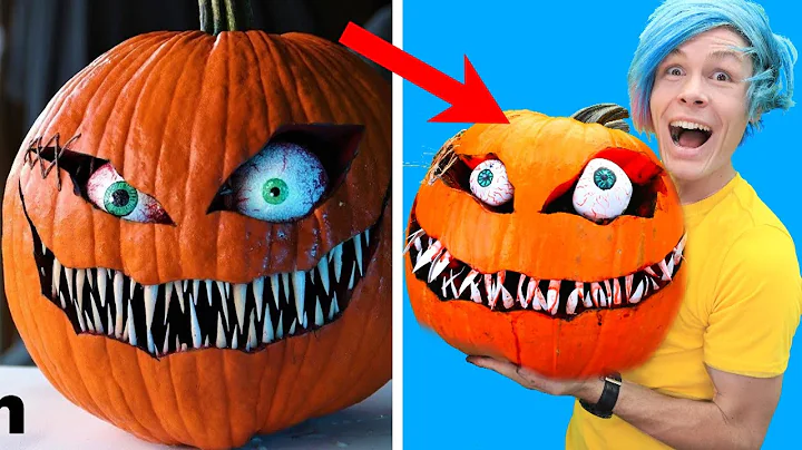 Trying TO CARVE A SIMPLE AND SCARY HALLOWEEN PUMPK...