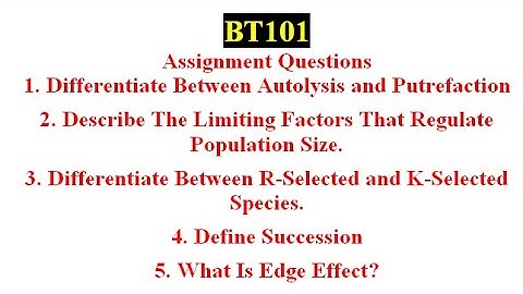 BT 101 Assignment NO 1 2022
