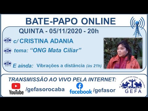 Assista: Bate-papo online - c/ CRISTINA ADANIA (05/11/2020)