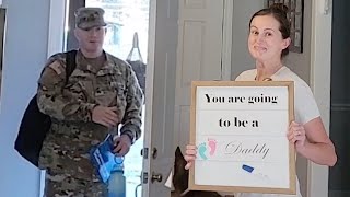 Soldier Comes Home to Surprise Pregnancy Announcement