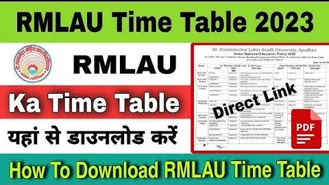 how to download rmlau time table 2023 | rmlau ba bsc bcom exam scheme kaise dekhe | rmlau date 2023