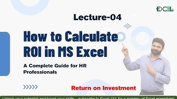 How to Calculate ROI (Return on Investment) in Excel !!