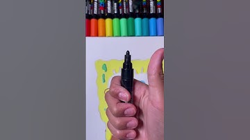 Drawing SpongeBob with posca markers! Drip effect! #subscribe #posca