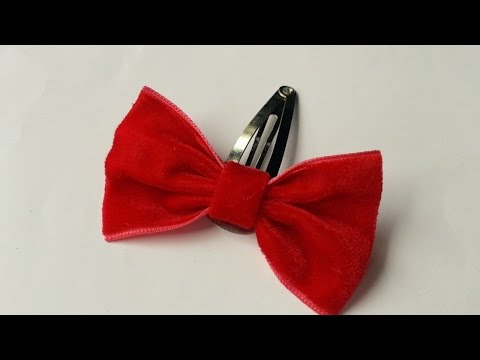 How To Make A Cute Velvet Bow haar clip - DIY Tutorial - Guidecentral