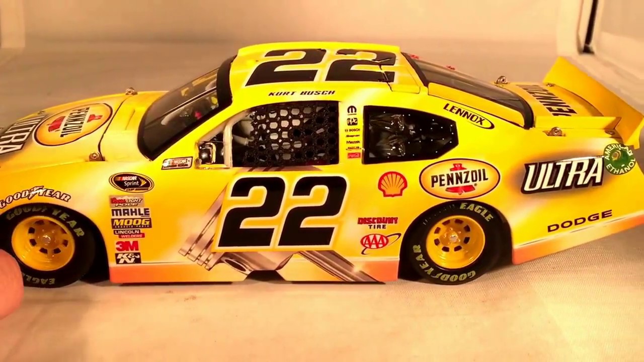 Review: 2011 Kurt Busch #22 Pennzoil Ultra Dodge 1/24 NASCAR - YouTube