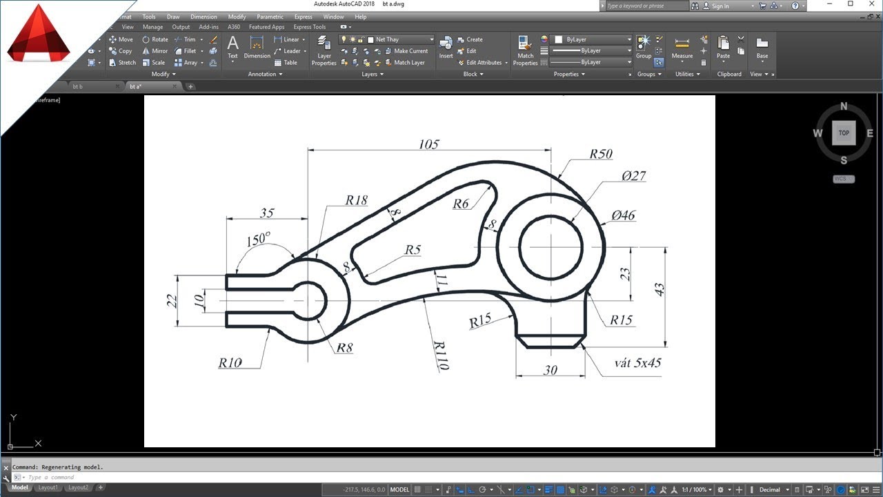 100 Bài tập cad cơ bản và nâng cao hướng dẫn thực hành cad 2d