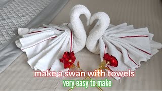 How to make swan with towels that stand up || swan towels origami || hotel style #vlog #swan_towel