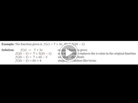 Evaluating Functions with Variables 1