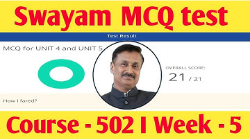 Swayam MCQ test | Course - 502, Week - 5 | Untrained Teachers | OS News